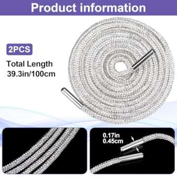 PAGOW Rhinestone Glitter Rope Shoe Laces - Dazzling Style