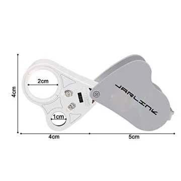 JARLINK 2 Pack 30X 60X Illuminated Jewelers Eye Loupe Magnifier, Foldable Jewelry Magnifiers with Bright LED Light for Gems, Jewelry, Coins, Stamps, etc (White)