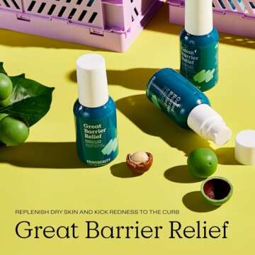KraveBeauty Great Barrier Relief, Soothing Skin Barrier Repair Serum, Contains Tamanu Oil to Soothe and Calm Redness, For All Skin Types, Vegan & Cruelty Free, 1.52 fl oz