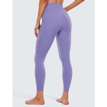 CRZ YOGA Womens Butterluxe High Waisted Yoga Leggings 25" - Double Seamed Buttery Soft Comfy Athletic Gym Workout Pants Dark Lavender Purple Small