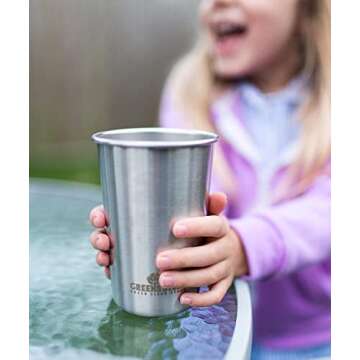 Stainless Steel Cups 10 oz Tumbler (4 Pack) - Premium Metal Drinking Glasses | Stackable Durable Cup (10 oz)