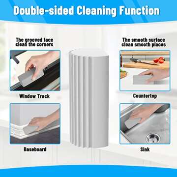 Magical Dust Cleaning Sponges Damp Clean Duster Sponge Household Cleaning Sponge for Cleaning Blinds Baseboards and Vents 4 Pcs Reusable Dusters Sponges Grey