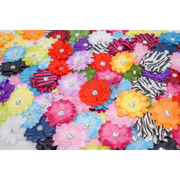 CÉLLOT 100 Pieces Soft Mini Daisy Flowers 2 Inch Small Chiffon Silk Lil Flowers Floral Embellishmen...