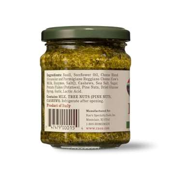 Rao's Homemade Basil Pesto Sauce, 6.7 oz | Premium Italian Flavor with Nuts, Cheese & Olive Oil