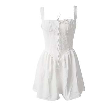 Women Y2K Going Out Mini Dress Spaghetti Strap Lace Bodycon Dresses Low Cut Backless Short Party Dress Clubwear