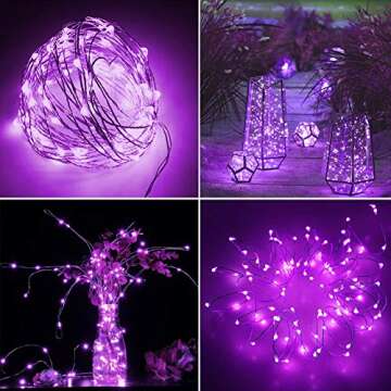 Twinkle Star 2 Pack Halloween Fairy Lights Battery Operated, 33 ft 100 Led String Lights Remote Cont...