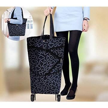 Collapsible Trolley Bag with Wheels for Easy Shopping