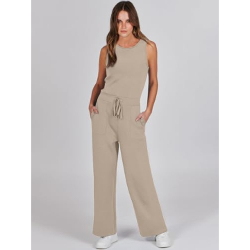 ANRABESS Women's Summer Jumpsuit Elegant Wide Leg Romper