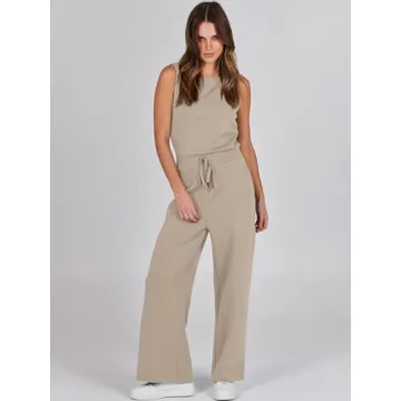 ANRABESS Women's Summer Jumpsuit Elegant Wide Leg Romper