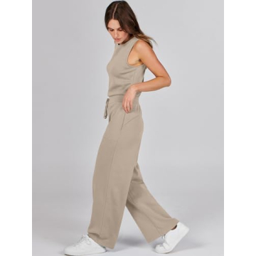 ANRABESS Women's Summer Jumpsuit Elegant Wide Leg Romper