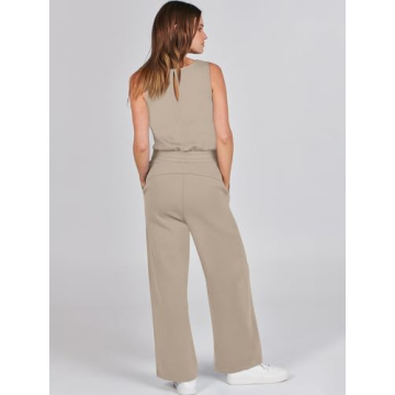 ANRABESS Women's Summer Jumpsuit Elegant Wide Leg Romper