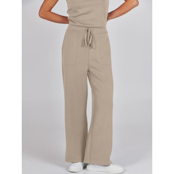 ANRABESS Women's Summer Jumpsuit Elegant Wide Leg Romper