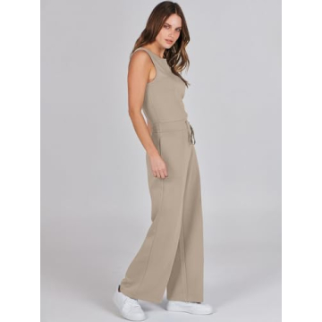 ANRABESS Women's Summer Jumpsuit Elegant Wide Leg Romper