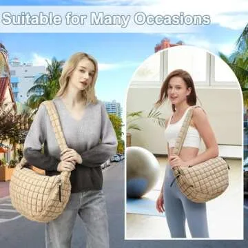 CATMICOO Puffer Tote Bag for Women: Stylish, Lightweight Quilted Carryall for Gym & Travel