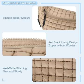 CATMICOO Puffer Tote Bag: Lightweight Quilted Carryall