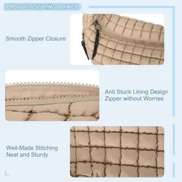 CATMICOO Puffer Tote Bag: Lightweight Quilted Carryall