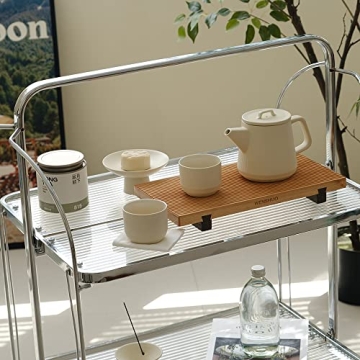 Teapot Set with Removable Infuser, Kissui Vertical Stripes Ceramic Brewing Tea Set, Big Capacity, Matte Crème