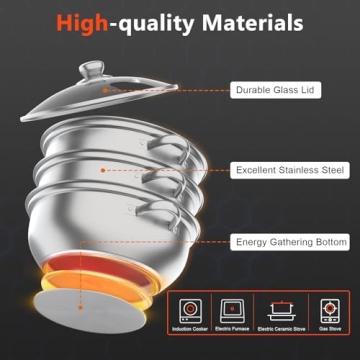 3-Tier Stainless Steel Steamer for Convenient Healthy Cooking