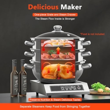 3-Tier Stainless Steel Steamer for Convenient Healthy Cooking