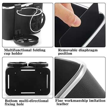 DLKchaopai Car Armrest Storage Box Water Cup Holder,2022 New TikTok Car Seat Organizer with Cup Holder, Multifunctional Car Console Side Organizer for Water Cup Paper Towels Cellphones (A)