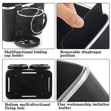 DLKchaopai Car Armrest Storage Box Water Cup Holder,2022 New TikTok Car Seat Organizer with Cup Holder, Multifunctional Car Console Side Organizer for Water Cup Paper Towels Cellphones (A)