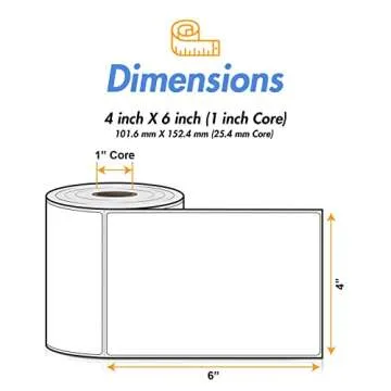 OfficeSmartLabels – 4" x 6" Direct Thermal Labels - Compatible with Zebra & Rollo Desktop Printers and More – 1” Core, Permanent Adhesive & Perforated [4 Rolls, 1000 Labels]