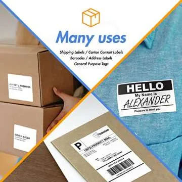 OfficeSmartLabels – 4" x 6" Direct Thermal Labels - Compatible with Zebra & Rollo Desktop Printers and More – 1” Core, Permanent Adhesive & Perforated [4 Rolls, 1000 Labels]