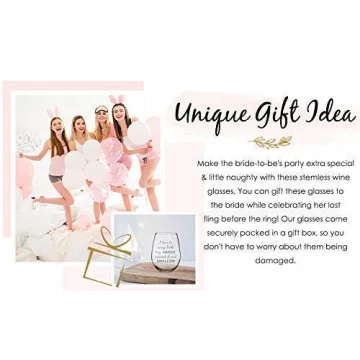 Funny Stemless Wine Glass Gift for Brides & Bachelorette Parties