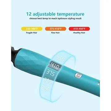 Terviiix Small Curling Iron for Short Hair, 9mm Thin Curling Iron Wand, 3/8 Inch Small Barrel Skinny Hair Curling Tongs, Ceramic Tiny Curling Wand Iron with Digital Adjustable Temperature & Glove