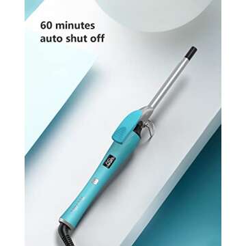 Terviiix Small Curling Iron for Short Hair, 9mm Thin Curling Iron Wand, 3/8 Inch Small Barrel Skinny Hair Curling Tongs, Ceramic Tiny Curling Wand Iron with Digital Adjustable Temperature & Glove