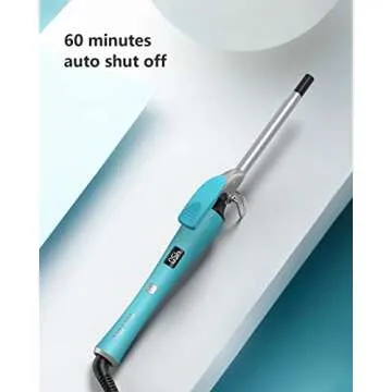 Terviiix Small Curling Iron for Short Hair, 9mm Thin Curling Iron Wand, 3/8 Inch Small Barrel Skinny Hair Curling Tongs, Ceramic Tiny Curling Wand Iron with Digital Adjustable Temperature & Glove