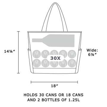 TOURIT Insulated Cooler Bag 30 Cans Large Capacity Tote Bag Soft Travel Cooler for Men Women to Picnic, Camping, Beach Trip (Navy Blue)