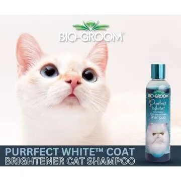 Bio-Groom Purrfect White Cat Shampoo – Color Enhancing Pet Shampoo, Cat Bathing Supplies, Kitten W...