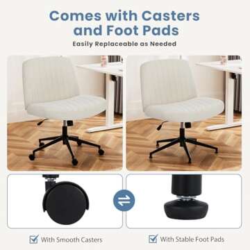 DUMOS Criss Cross Chair with Adjustable Height and Wheels