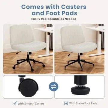 DUMOS Criss Cross Chair with Adjustable Height and Wheels