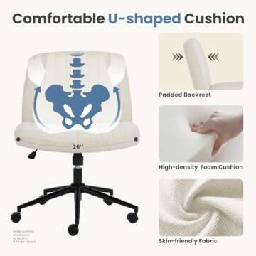 DUMOS Criss Cross Chair with Adjustable Height and Wheels