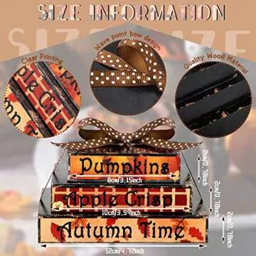 Ferraycle Fall Tiered Tray Decor Set for Home Beauty