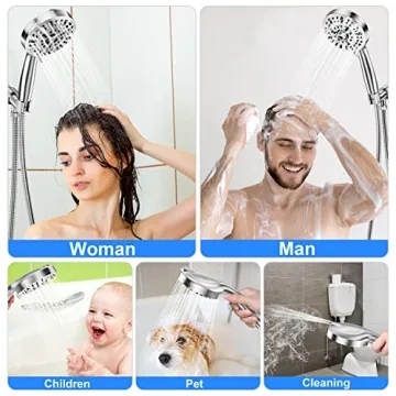 High Pressure Handheld Shower Head Set with Hose