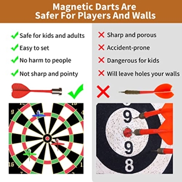 Gitus Magnetic Dart Board - Safe Fun for Kids & Teens