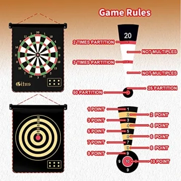 Gitus Magnetic Dart Board - Safe Fun for Kids & Teens