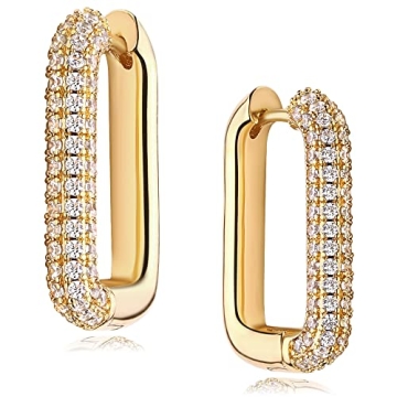 VACRONA Gold Plated Huggie Earrings with Zirconia