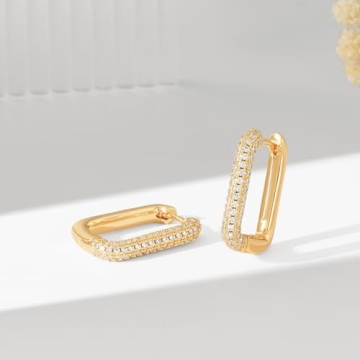 VACRONA Gold Plated Huggie Earrings with Zirconia
