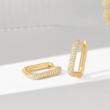 VACRONA Gold Plated Huggie Earrings with Zirconia