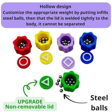 Upgraded Real Weighted Gonggi with Steel Beads in a Box -The Lid and Body are Seamlessly Welded - In...