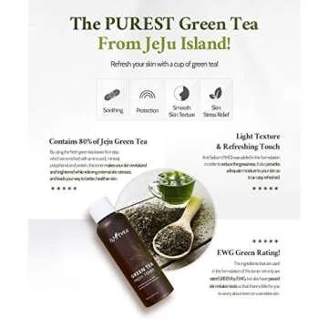 ISNTREE Green Tea Fresh Hydrating Face Toner with Hyaluronic Acid for Sensitive Oily Dry Acne Prone Skin | Deep Moisturizing Facial Moisturizer 6.76 fl. oz. with Cotton Pads | Korean Skin Care