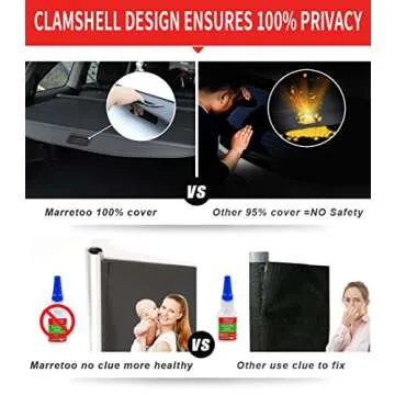 Marretoo for Chevy Chevrolet Equinox GMC Terrain Cargo Cover 2018 2019 2020 2021 2022