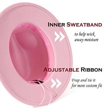 Lisianthus Women Belt Buckle Fedora Hat Pink