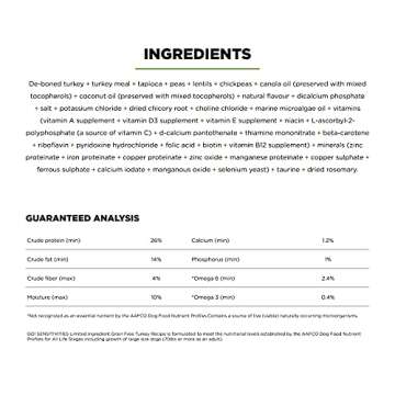 Go! Solutions Sensitivities Limited Ingredient, Grain-Free Dry Dog Food, Turkey Recipe for Sensitive Stomach, 3.5 lb Bag