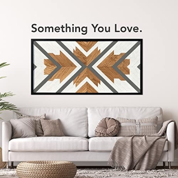 BIRCHBUFFALO Brixon Rustic Real Wood Wall Art 18x36