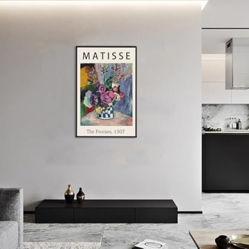 Framed Canvas Print Wall Art - The Peonies by Matisse